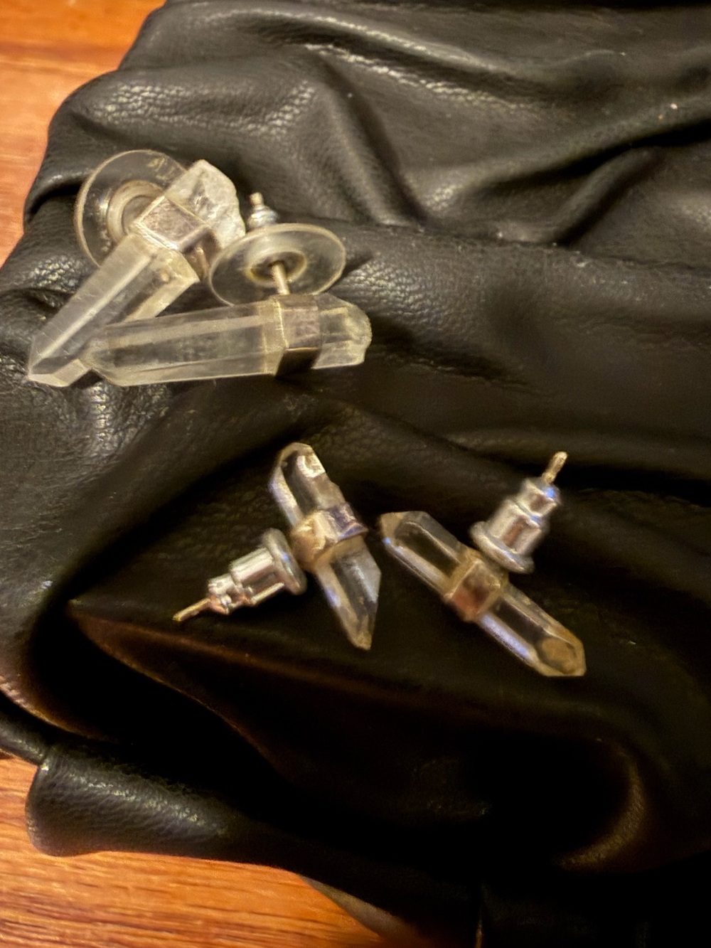 Smaller Quartz point sterling silver earrings only.
By Kitty Stoykovich Designs.